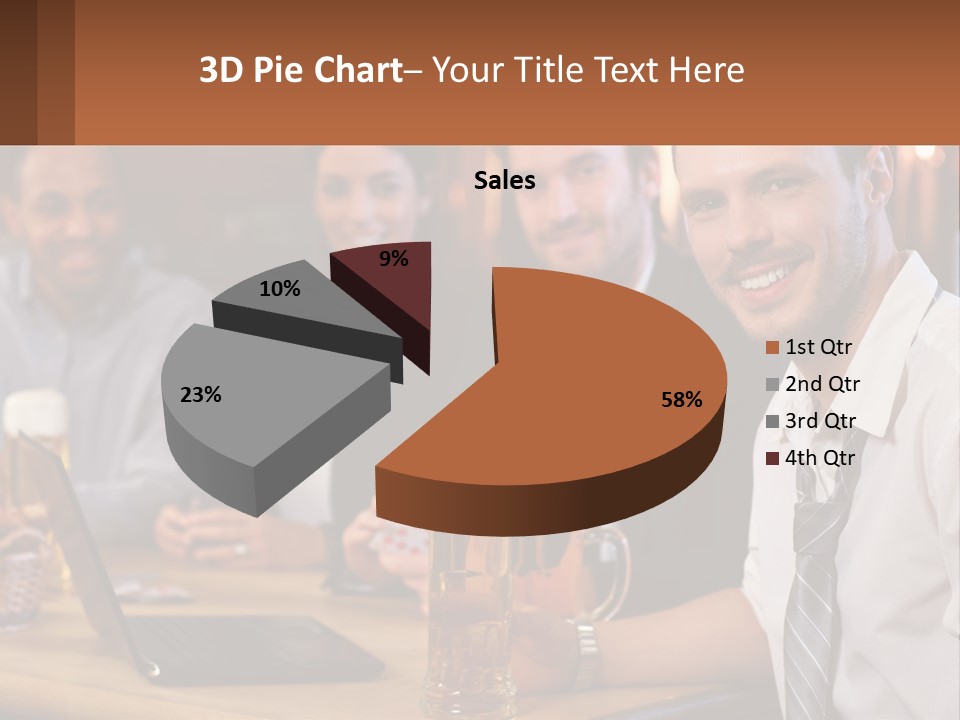A Group Of People Sitting At A Table With Beer PowerPoint Template