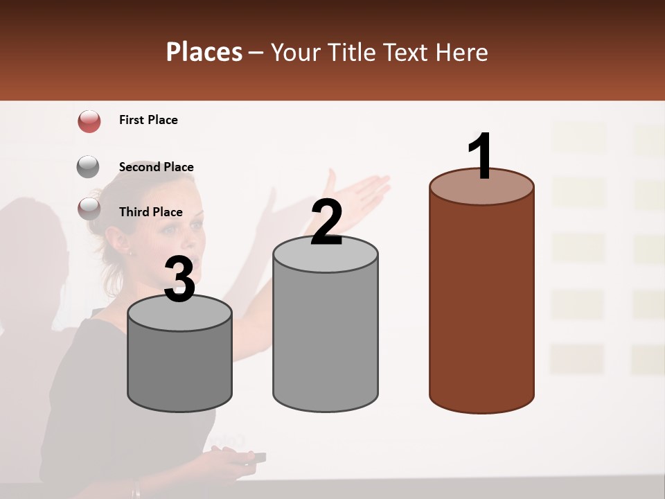 A Woman Standing In Front Of A Projection Screen Giving A Presentation PowerPoint Template