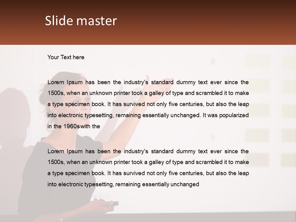 A Woman Standing In Front Of A Projection Screen Giving A Presentation PowerPoint Template