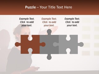 A Woman Standing In Front Of A Projection Screen Giving A Presentation PowerPoint Template