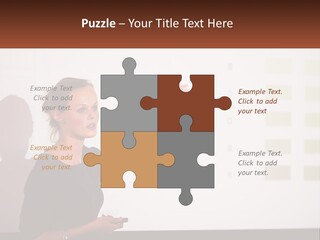 A Woman Standing In Front Of A Projection Screen Giving A Presentation PowerPoint Template