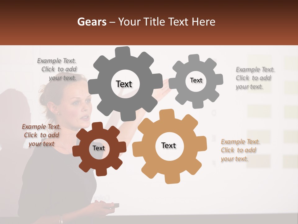 A Woman Standing In Front Of A Projection Screen Giving A Presentation PowerPoint Template