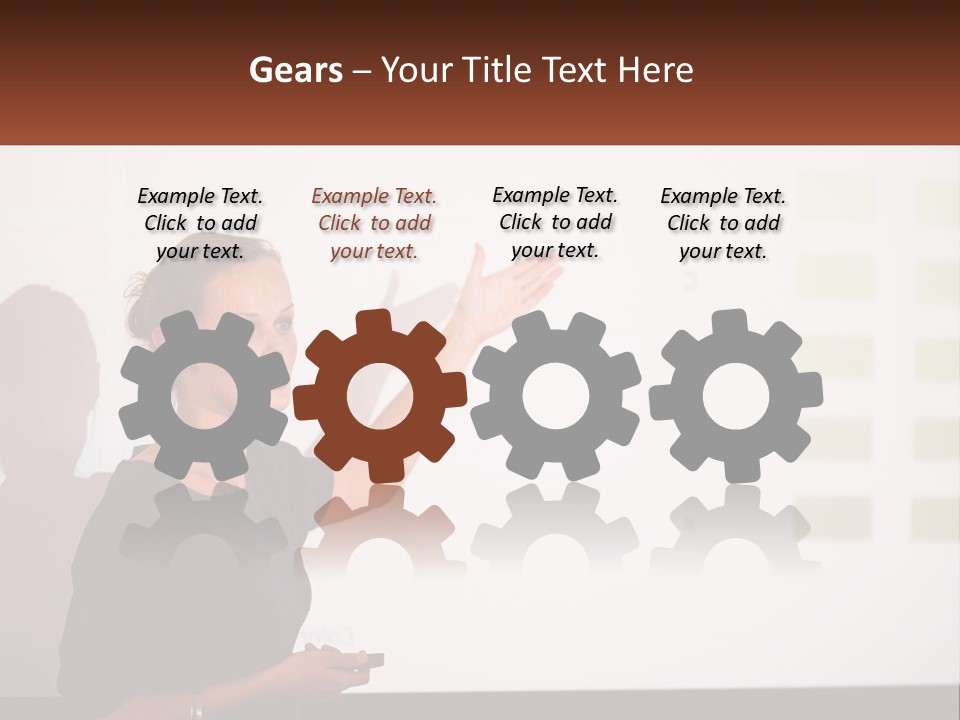 A Woman Standing In Front Of A Projection Screen Giving A Presentation PowerPoint Template