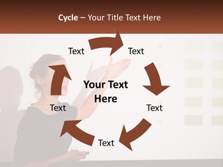 A Woman Standing In Front Of A Projection Screen Giving A Presentation PowerPoint Template