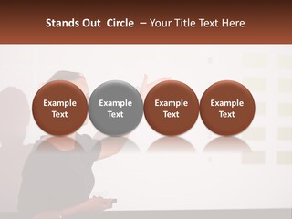 A Woman Standing In Front Of A Projection Screen Giving A Presentation PowerPoint Template