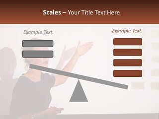 A Woman Standing In Front Of A Projection Screen Giving A Presentation PowerPoint Template