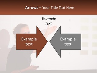 A Woman Standing In Front Of A Projection Screen Giving A Presentation PowerPoint Template