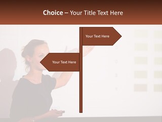 A Woman Standing In Front Of A Projection Screen Giving A Presentation PowerPoint Template