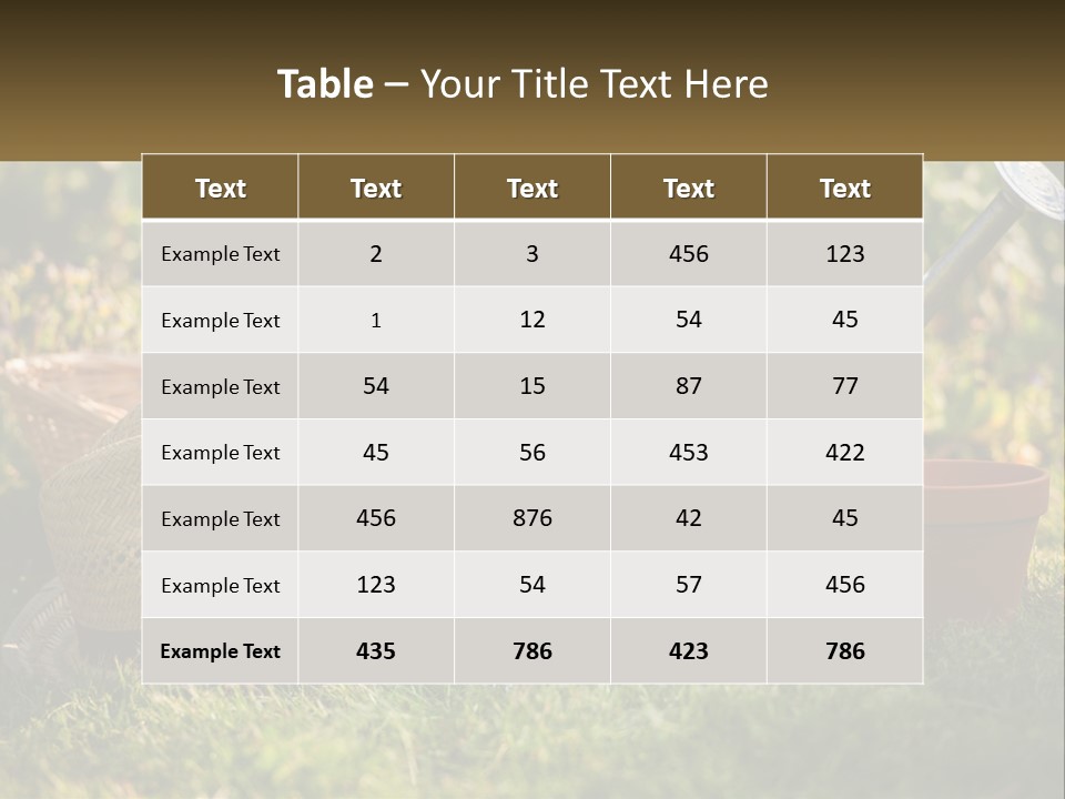 A Garden With Gardening Tools And Flowers In The Background PowerPoint Template