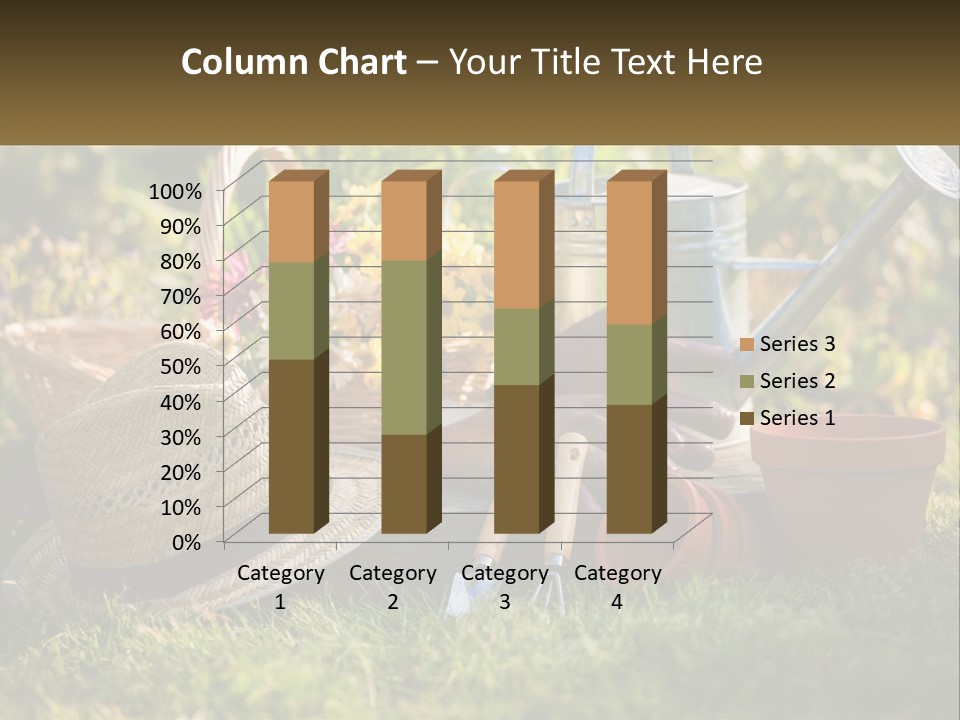 A Garden With Gardening Tools And Flowers In The Background PowerPoint Template