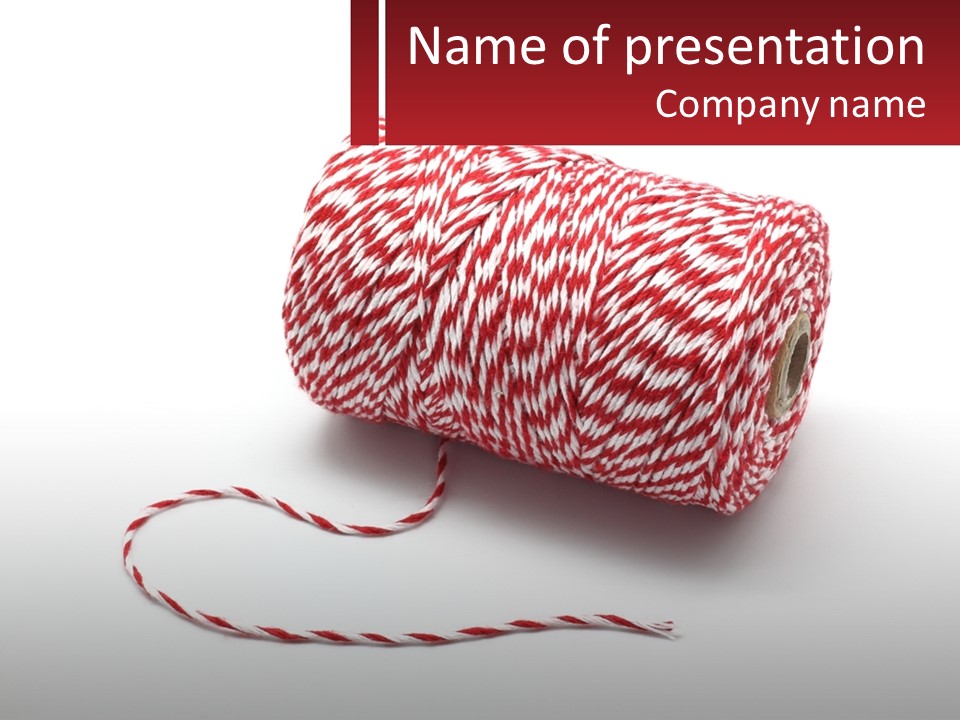 A Spool Of Red And White Bakers Twine PowerPoint Template