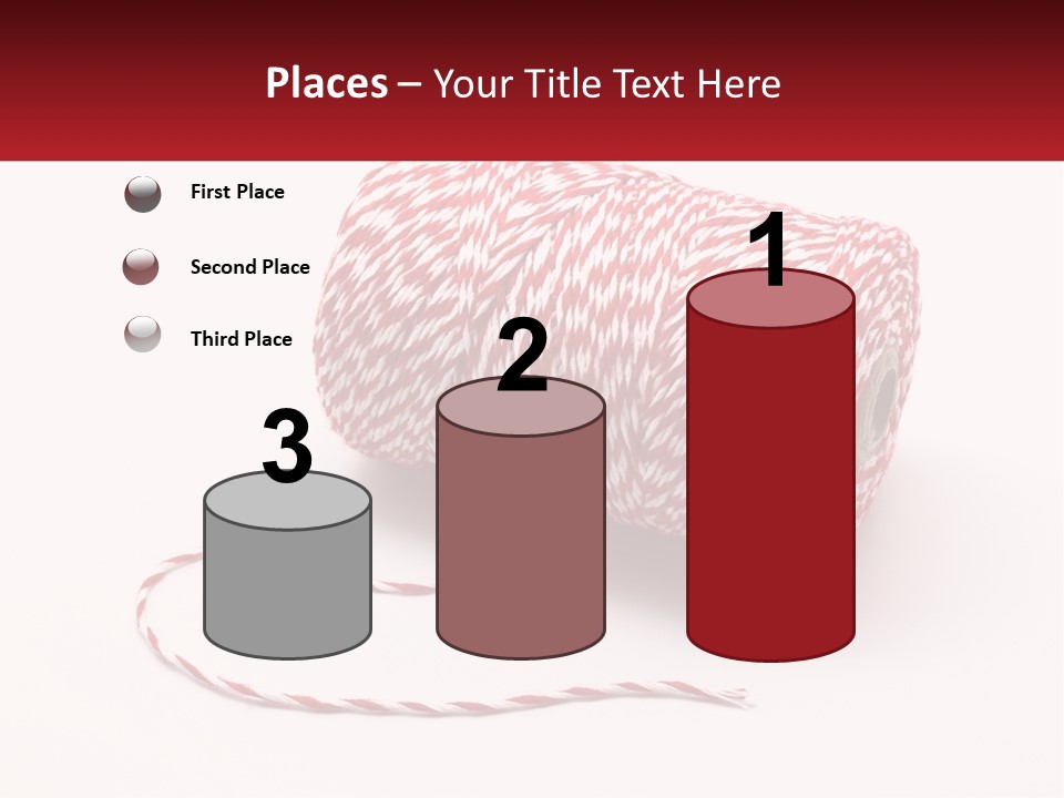 A Spool Of Red And White Bakers Twine PowerPoint Template