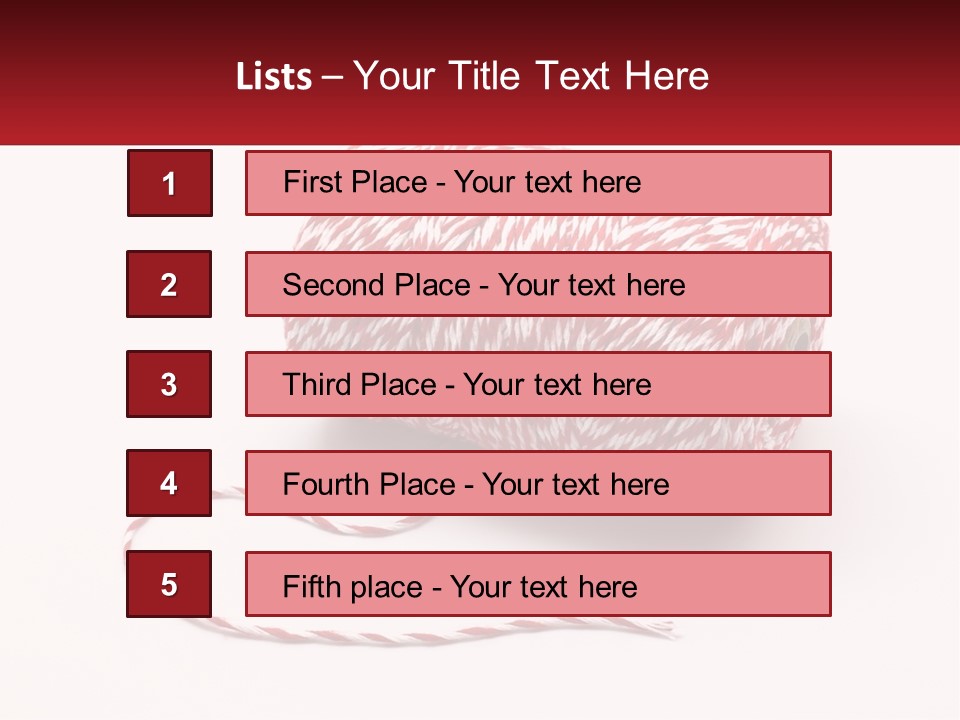 A Spool Of Red And White Bakers Twine PowerPoint Template