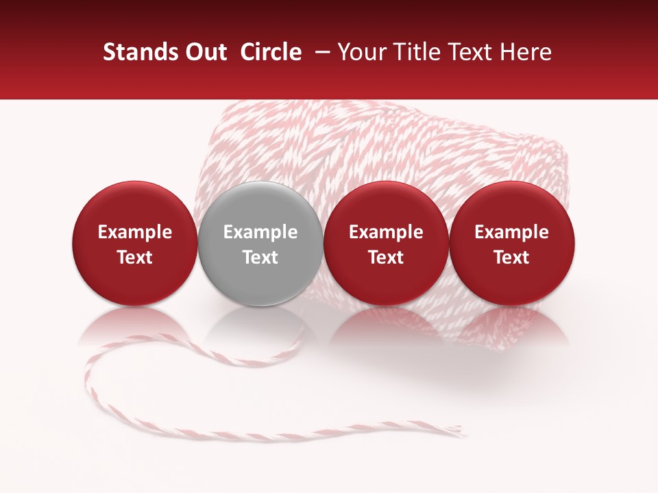 A Spool Of Red And White Bakers Twine PowerPoint Template