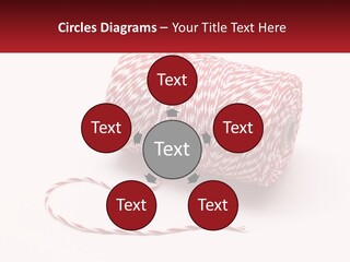 A Spool Of Red And White Bakers Twine PowerPoint Template