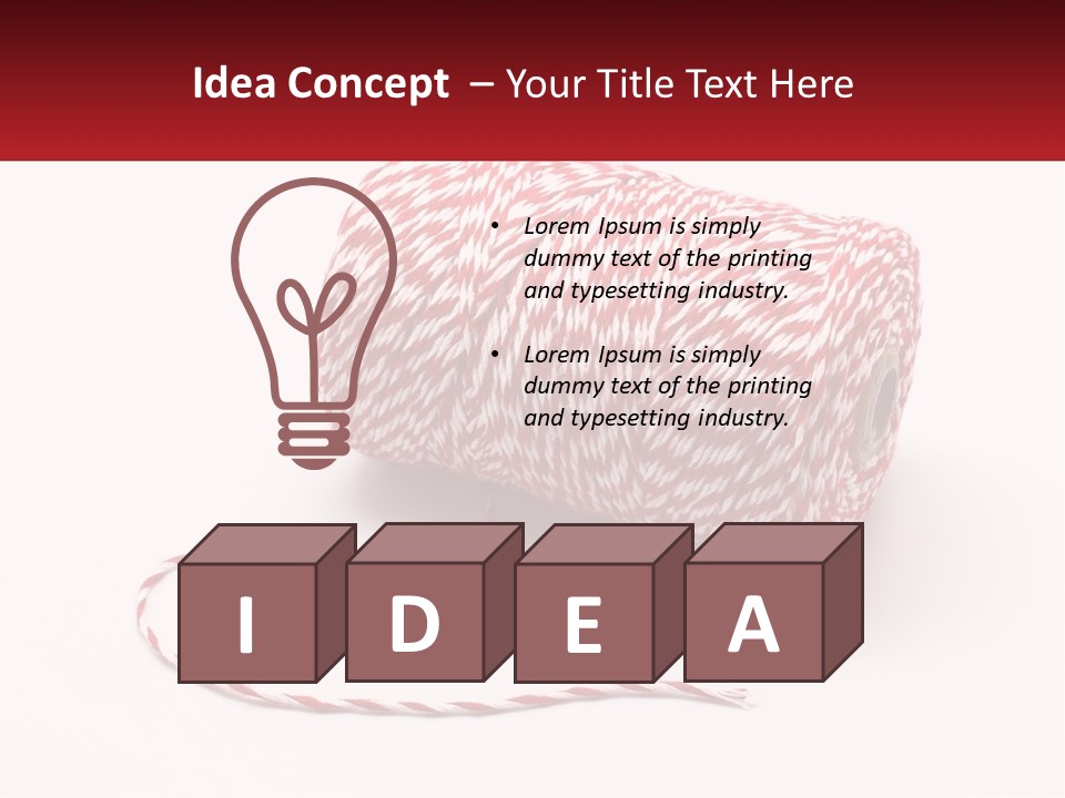 A Spool Of Red And White Bakers Twine PowerPoint Template