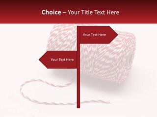 A Spool Of Red And White Bakers Twine PowerPoint Template