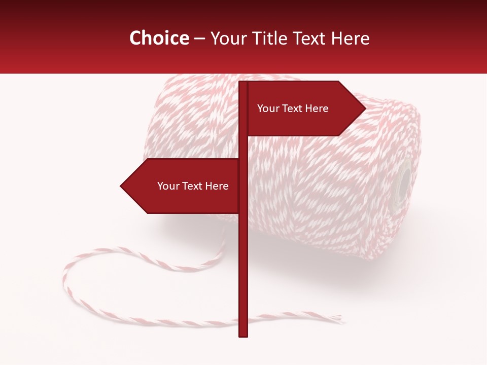 A Spool Of Red And White Bakers Twine PowerPoint Template