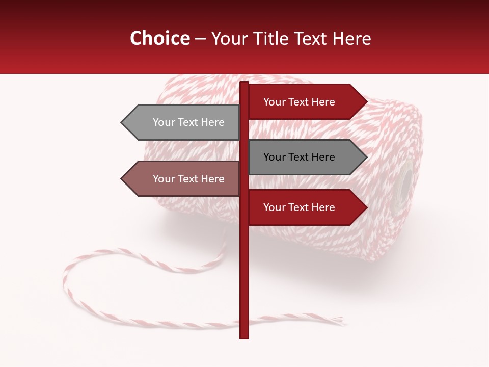 A Spool Of Red And White Bakers Twine PowerPoint Template