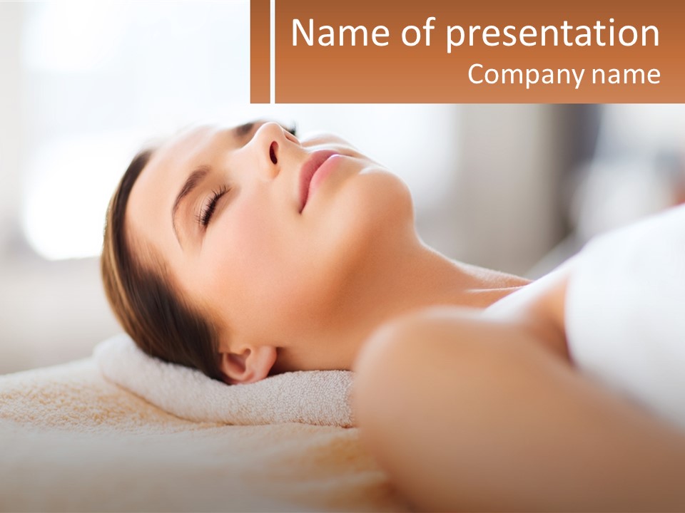 A Woman Getting A Facial Massage In A Spa PowerPoint Template