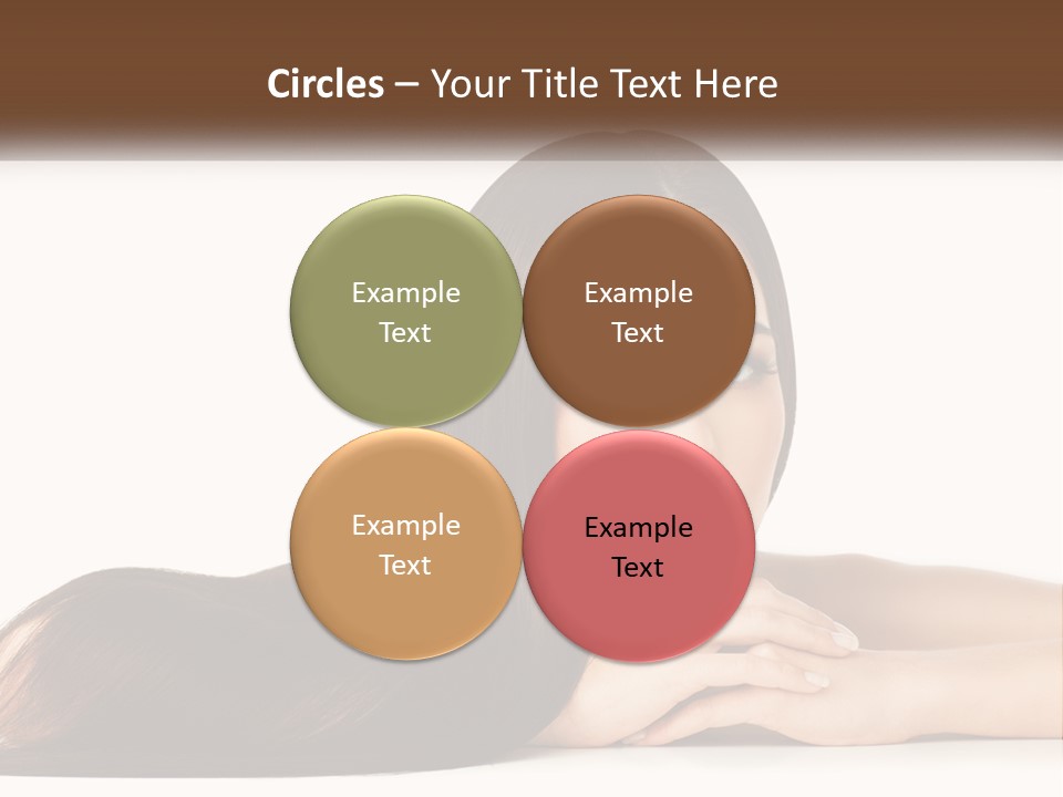 A Woman With Long Brown Hair Is Shown In This Powerpoint Presentation PowerPoint Template