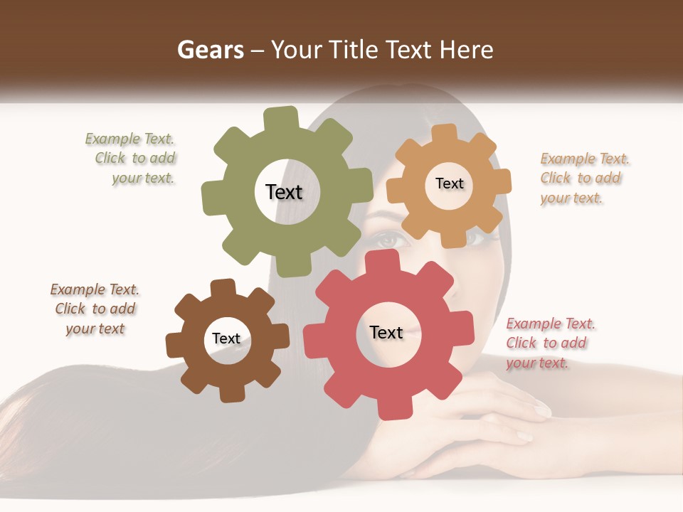 A Woman With Long Brown Hair Is Shown In This Powerpoint Presentation PowerPoint Template