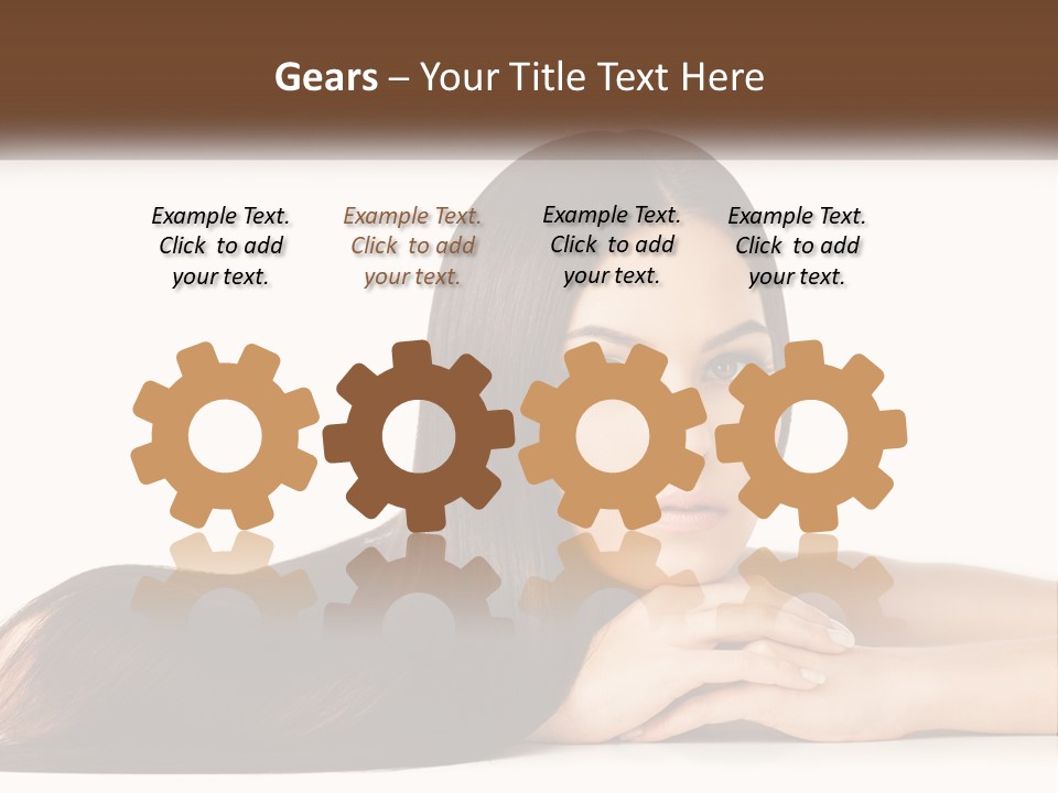 A Woman With Long Brown Hair Is Shown In This Powerpoint Presentation PowerPoint Template