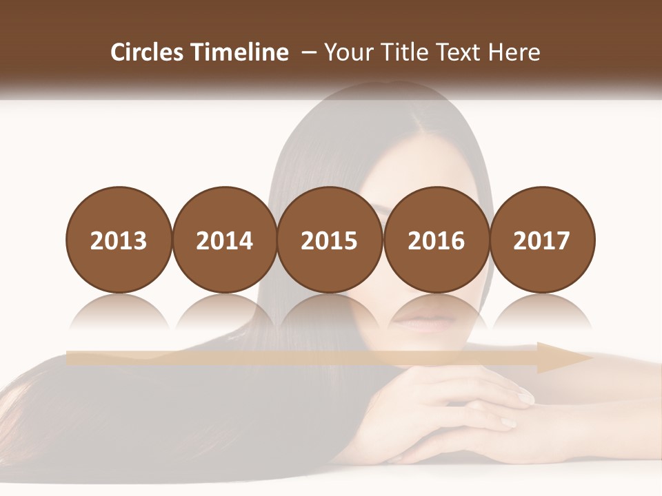 A Woman With Long Brown Hair Is Shown In This Powerpoint Presentation PowerPoint Template