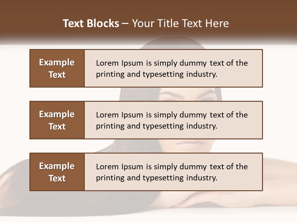 A Woman With Long Brown Hair Is Shown In This Powerpoint Presentation PowerPoint Template