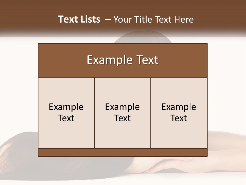 A Woman With Long Brown Hair Is Shown In This Powerpoint Presentation PowerPoint Template