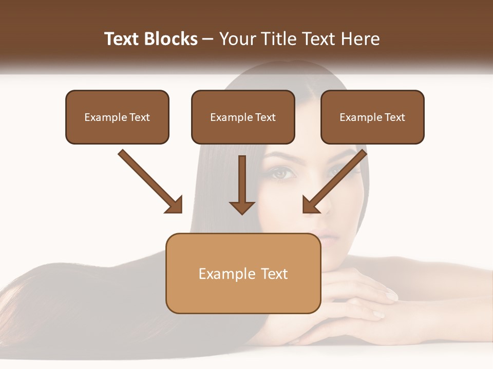 A Woman With Long Brown Hair Is Shown In This Powerpoint Presentation PowerPoint Template