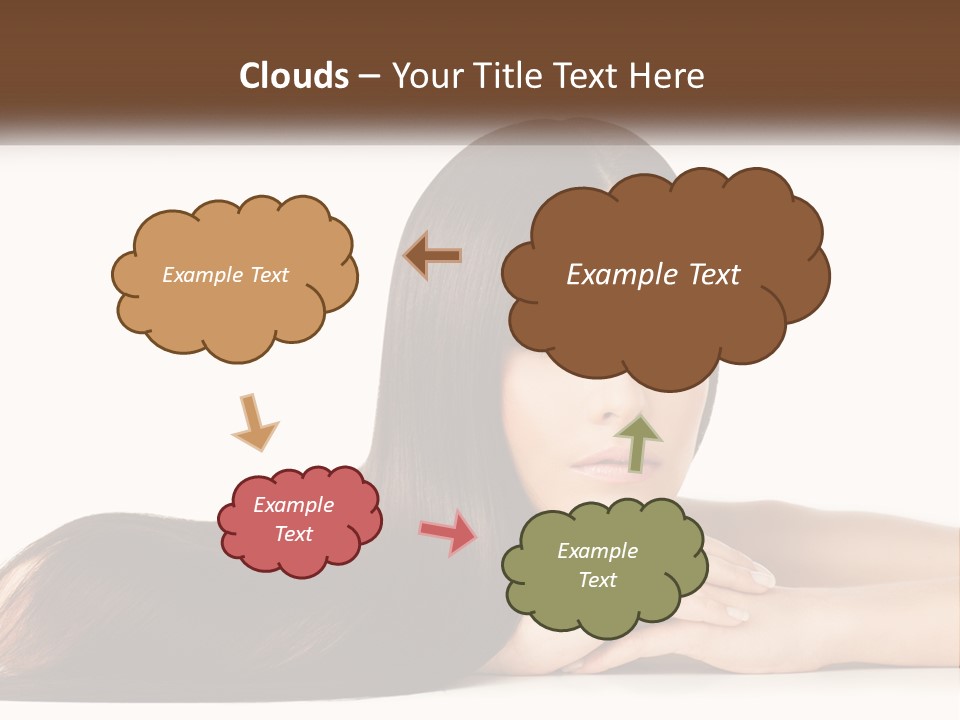 A Woman With Long Brown Hair Is Shown In This Powerpoint Presentation PowerPoint Template