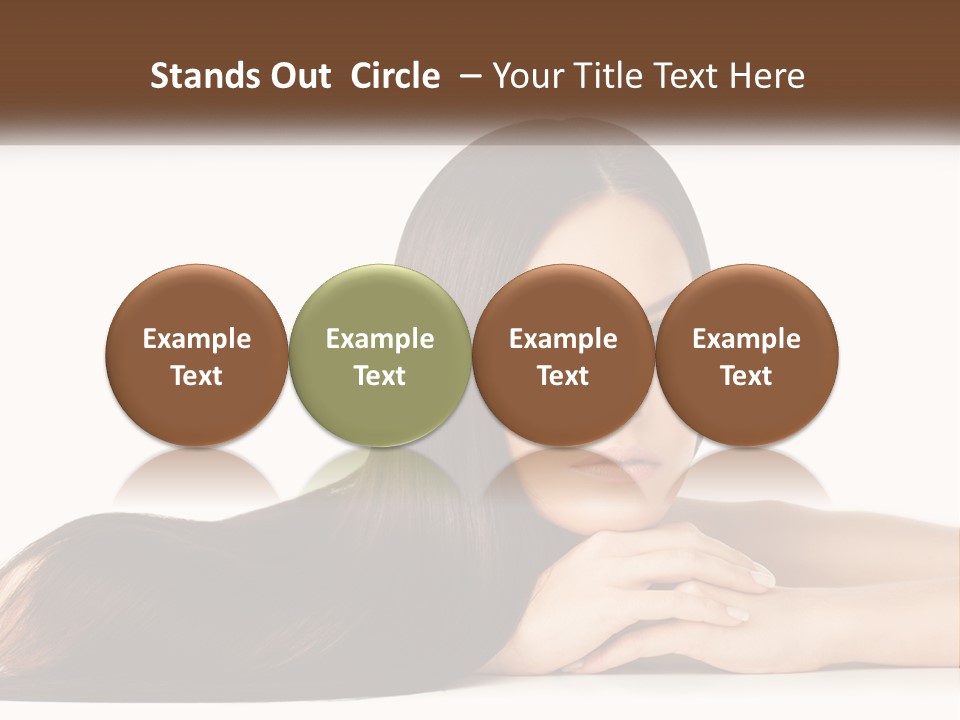 A Woman With Long Brown Hair Is Shown In This Powerpoint Presentation PowerPoint Template