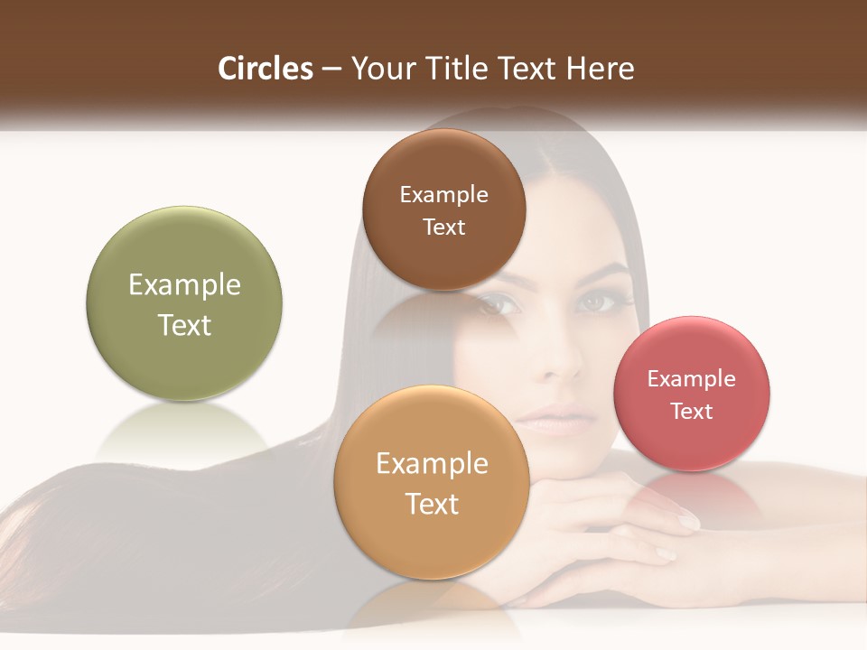 A Woman With Long Brown Hair Is Shown In This Powerpoint Presentation PowerPoint Template