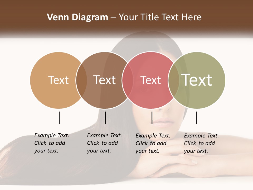 A Woman With Long Brown Hair Is Shown In This Powerpoint Presentation PowerPoint Template