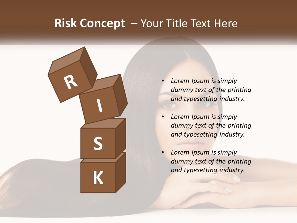 A Woman With Long Brown Hair Is Shown In This Powerpoint Presentation PowerPoint Template