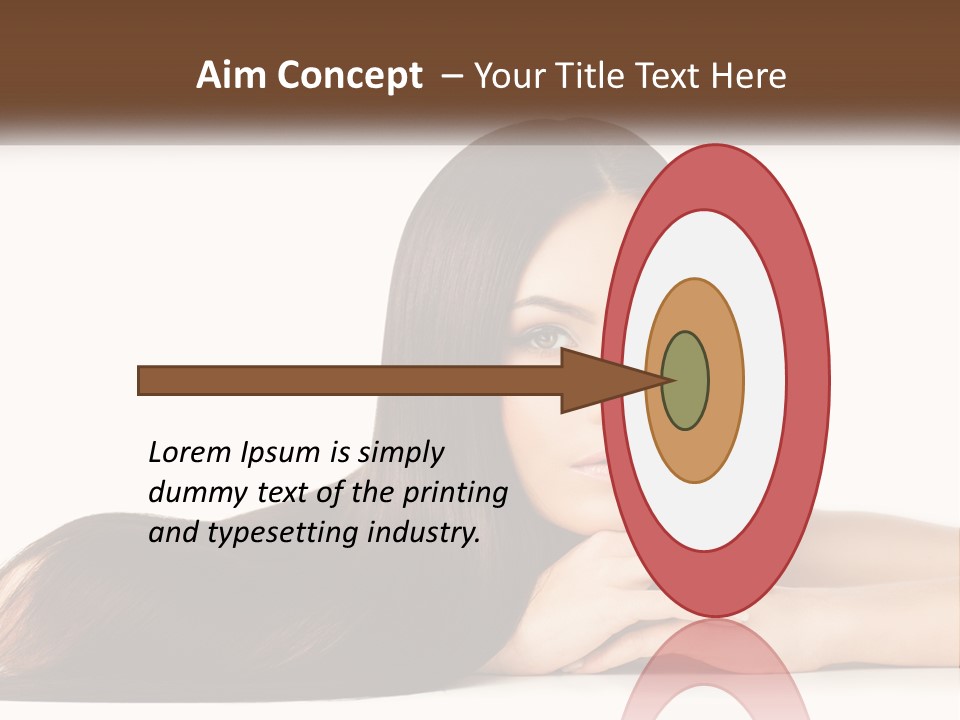 A Woman With Long Brown Hair Is Shown In This Powerpoint Presentation PowerPoint Template