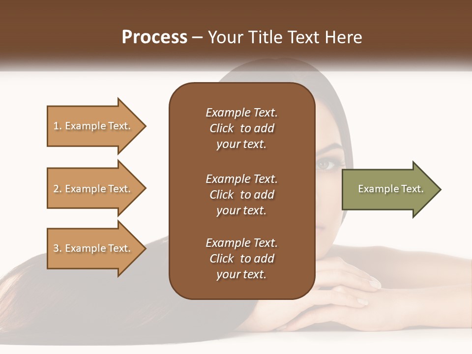 A Woman With Long Brown Hair Is Shown In This Powerpoint Presentation PowerPoint Template