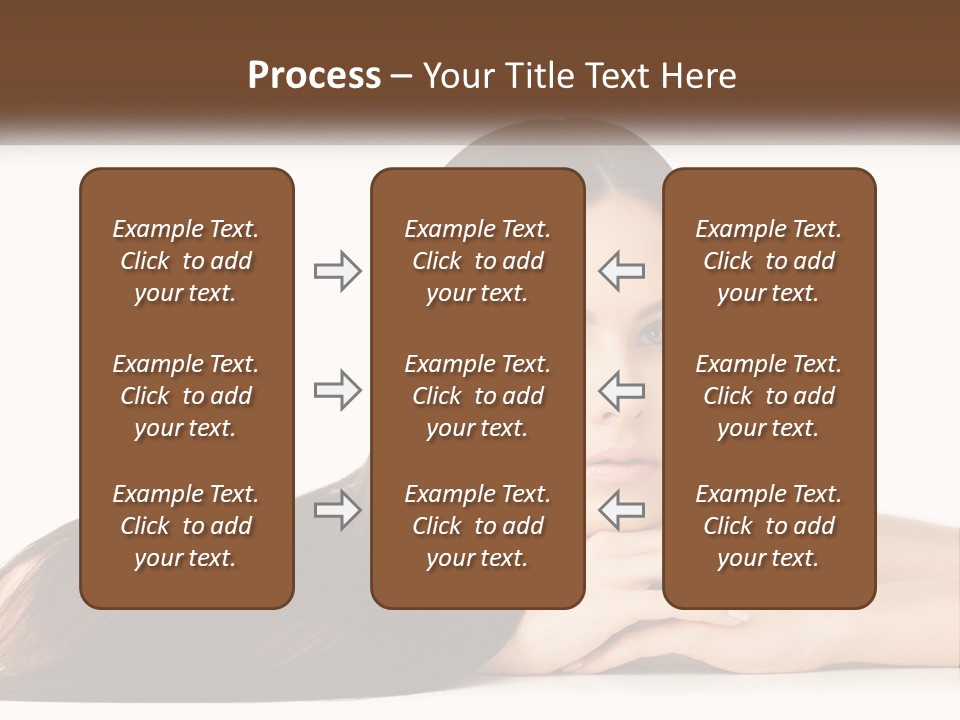 A Woman With Long Brown Hair Is Shown In This Powerpoint Presentation PowerPoint Template