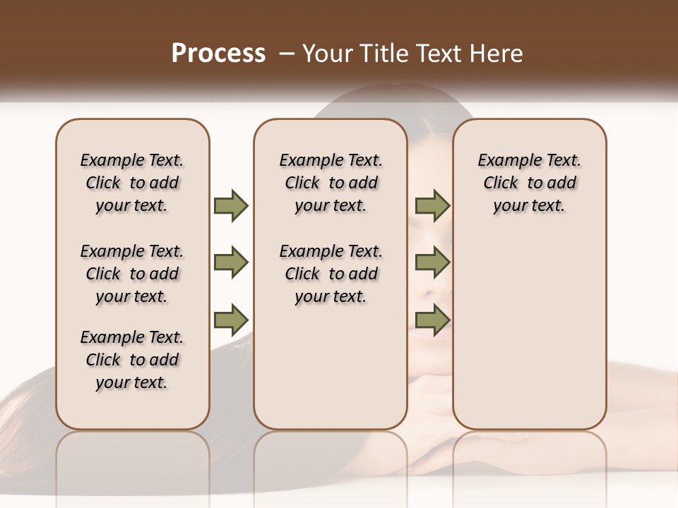 A Woman With Long Brown Hair Is Shown In This Powerpoint Presentation PowerPoint Template