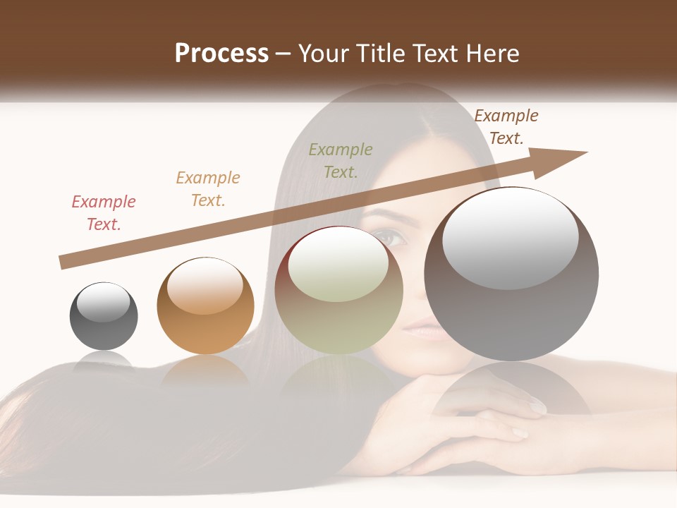 A Woman With Long Brown Hair Is Shown In This Powerpoint Presentation PowerPoint Template