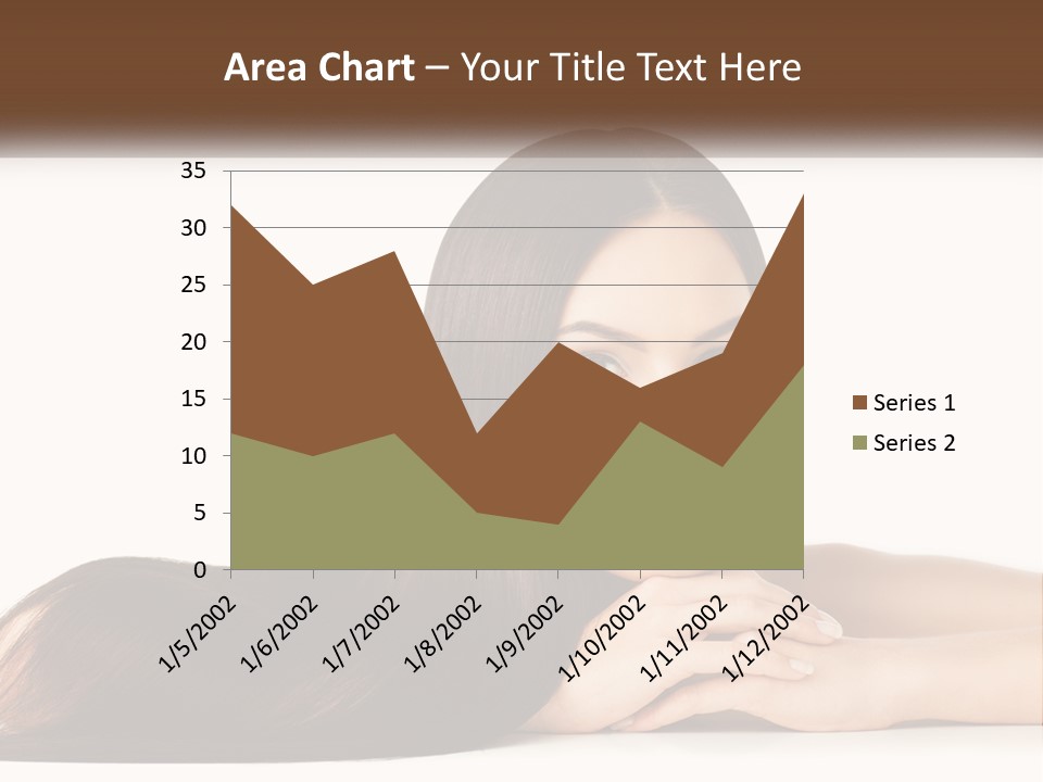 A Woman With Long Brown Hair Is Shown In This Powerpoint Presentation PowerPoint Template