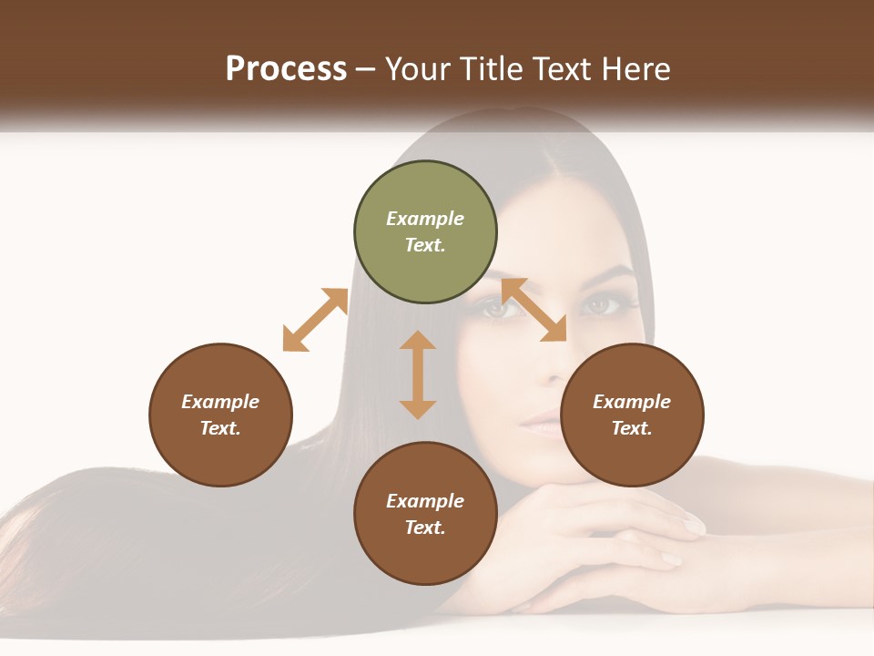 A Woman With Long Brown Hair Is Shown In This Powerpoint Presentation PowerPoint Template