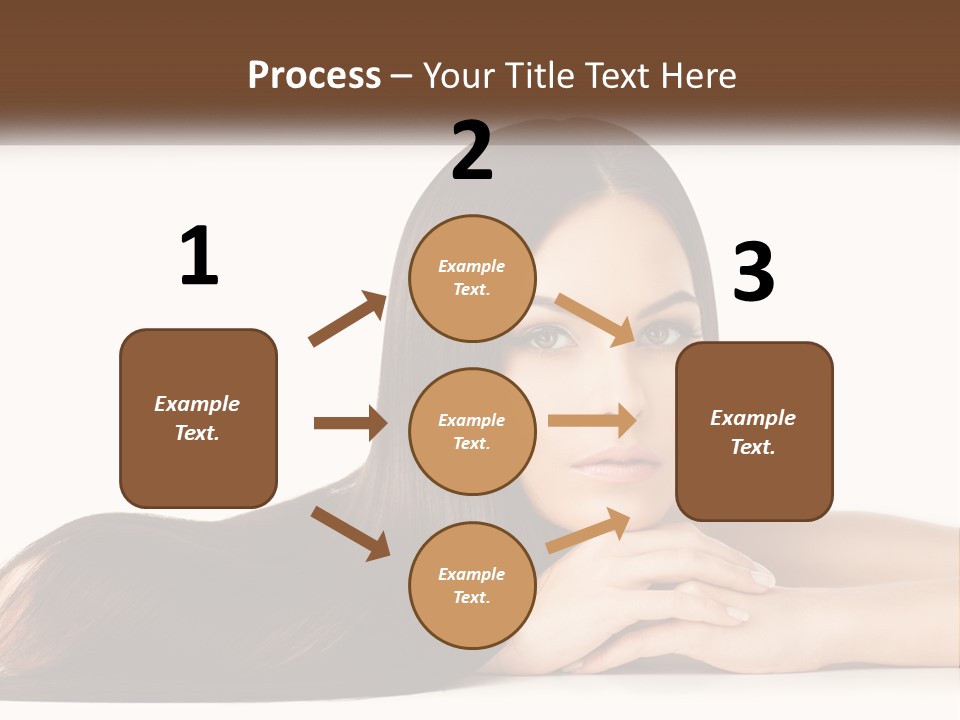 A Woman With Long Brown Hair Is Shown In This Powerpoint Presentation PowerPoint Template