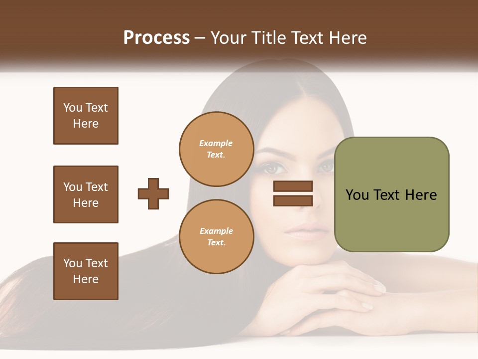 A Woman With Long Brown Hair Is Shown In This Powerpoint Presentation PowerPoint Template