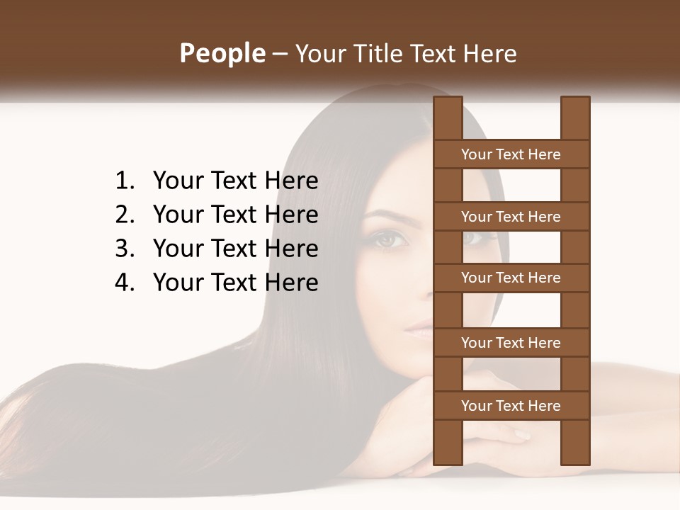 A Woman With Long Brown Hair Is Shown In This Powerpoint Presentation PowerPoint Template