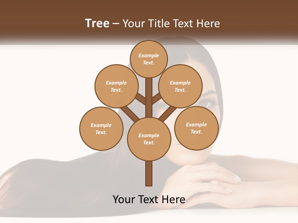 A Woman With Long Brown Hair Is Shown In This Powerpoint Presentation PowerPoint Template