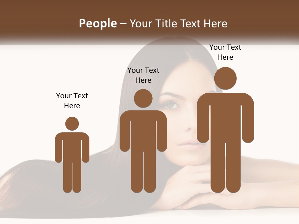 A Woman With Long Brown Hair Is Shown In This Powerpoint Presentation PowerPoint Template