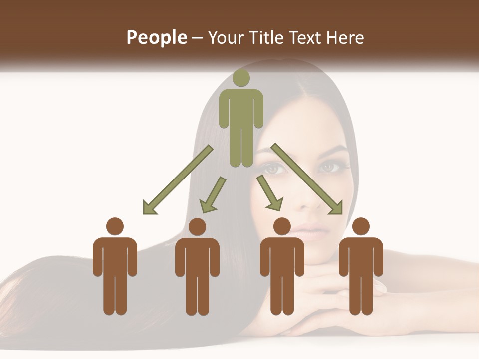 A Woman With Long Brown Hair Is Shown In This Powerpoint Presentation PowerPoint Template