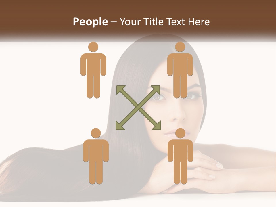 A Woman With Long Brown Hair Is Shown In This Powerpoint Presentation PowerPoint Template